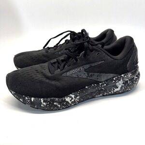Brooks Ghost 16 Men Size 9 D Black White Camo Running Shoes Walking 1104181D062